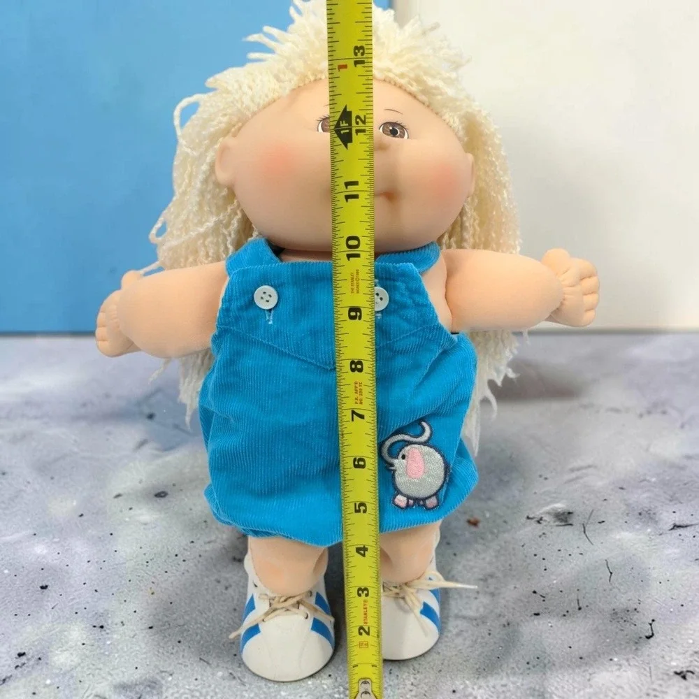 VTG 90's Mattel Cabbage Patch Kids Doll Blonde Yarn Crimped Hair Corduroy 1990